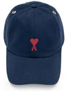 Heart logo embroidery cap navy UCP006 CO0051 430 - AMI - BALAAN 1