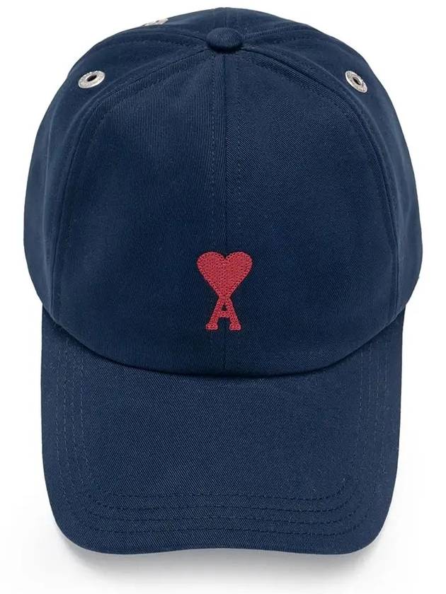 Heart logo embroidery cap navy UCP006 CO0051 430 - AMI - BALAAN 1