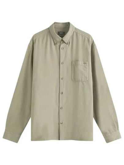 Mateo Logo Long Sleeve Shirt Khaki - A.P.C. - BALAAN 2