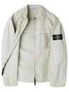 Organic Cotton Shirt Zip Up Jacket Beige - STONE ISLAND - BALAAN 8