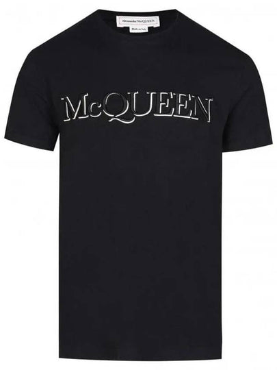 Logo Cotton Short Sleeve T-Shirt Black - ALEXANDER MCQUEEN - BALAAN 2