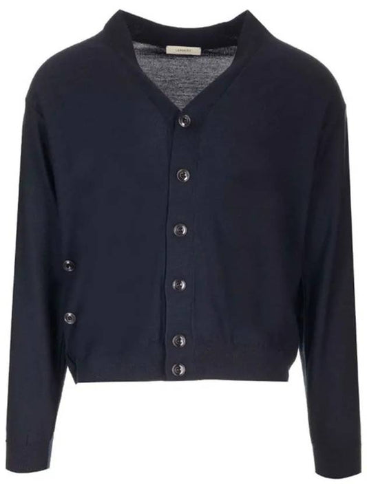 Relaxed Twisted Merino Wool Blend Cardigan Navy - LEMAIRE - BALAAN 2