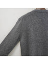 Heart Logo V Neck Cashmere Cardigan Heather Grey - AMI - BALAAN 9