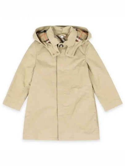 Kids Nylon Cotton Car Coat Beige - BURBERRY - BALAAN 2