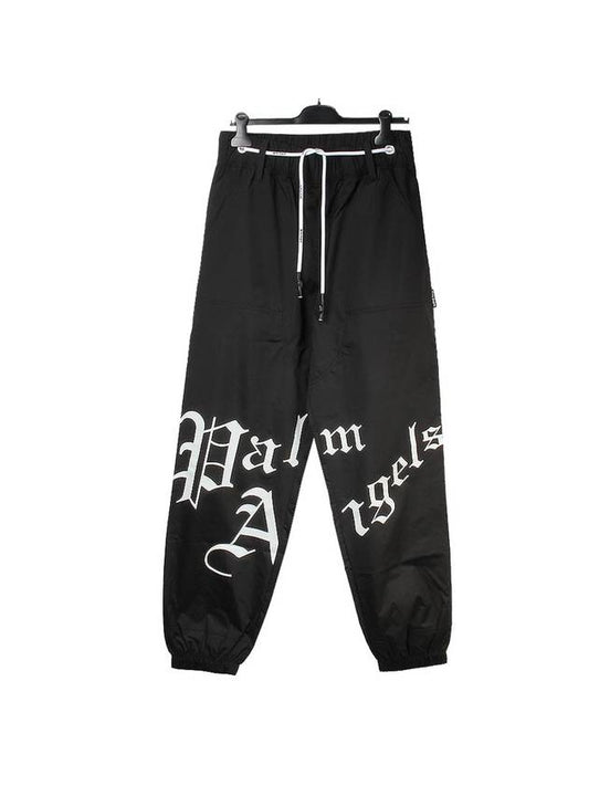 Men's NEW GOTHIC Overfit Jogger Pants PMCH008S206310061001 BLACKWHITE PLC019bk - PALM ANGELS - BALAAN.