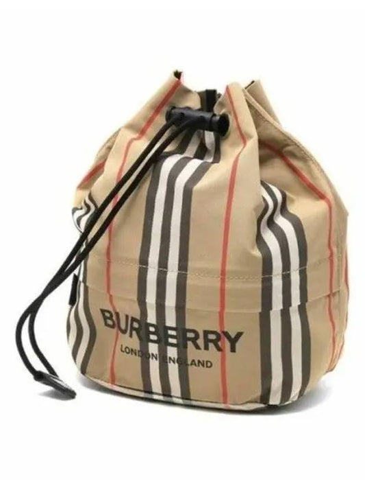 Icon Stripe Econyl Drawcord Bucket Bag Archive Beige - BURBERRY - BALAAN 2