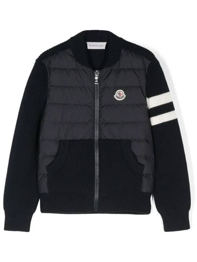 Kids Padded Wool Cardigan Royal Blue - MONCLER - BALAAN 3