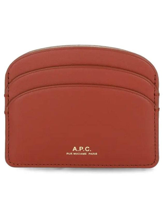 Half Moon Logo Card Wallet Brown - A.P.C. - BALAAN.