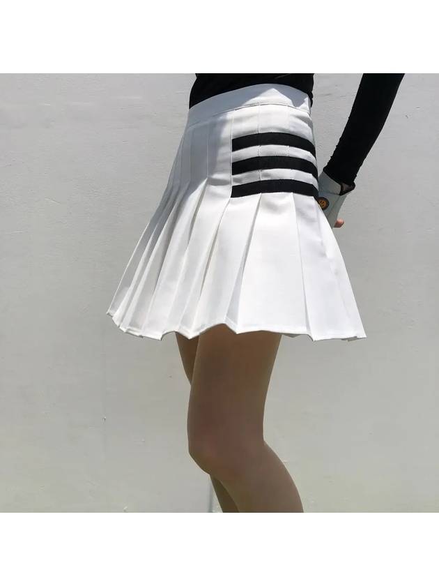 Golf Skirt Lively Pure White 3LINE Golf Skirt - LOLOALLOY - BALAAN 1