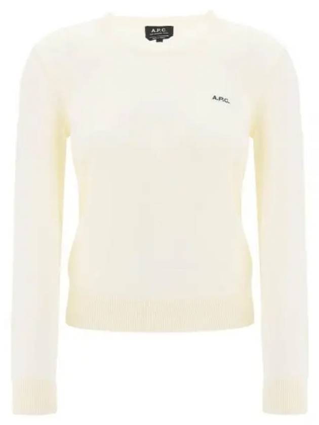 Embroidered Logo Knit Top Ecru - A.P.C. - BALAAN 2