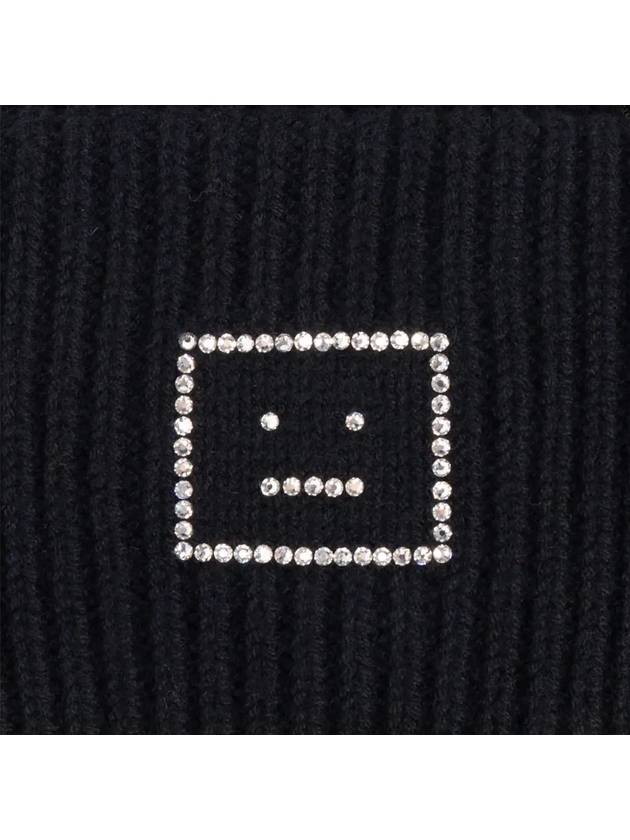 Rhinestone Logo Beanie Black - ACNE STUDIOS - BALAAN 5