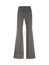 Prince Of Wales Wool Linen Straight Pants Grey - GUCCI - BALAAN 2