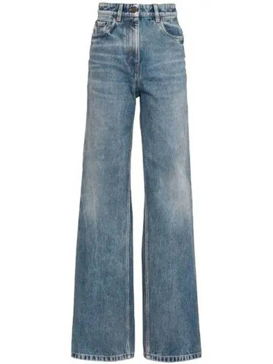 Logo 5 Pocket Denim Straight Jeans Sky Blue - PRADA - BALAAN 2