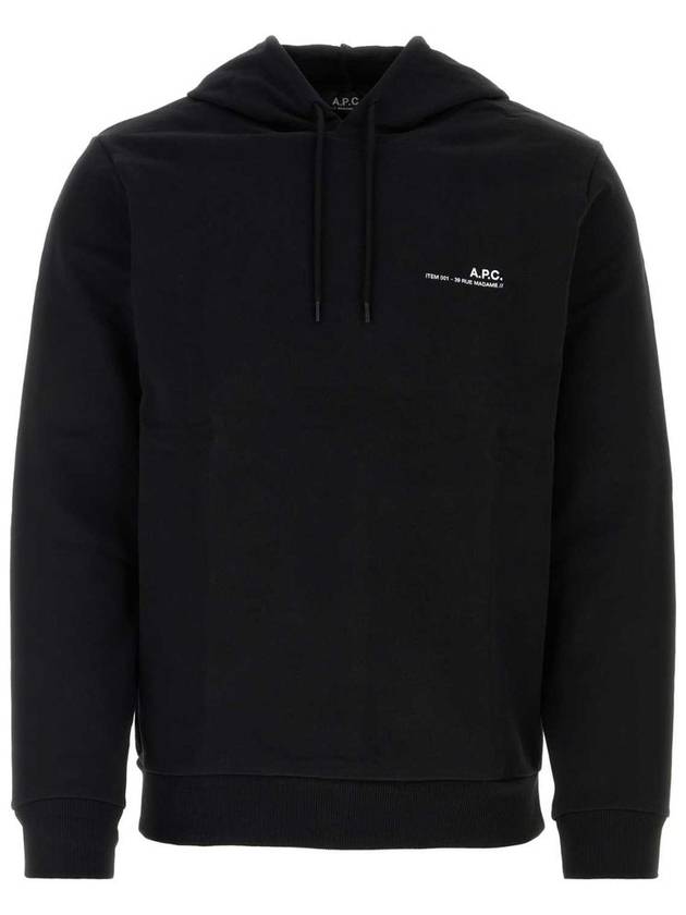 Item H Small Logo Cotton Hoodie Black - A.P.C. - BALAAN 2