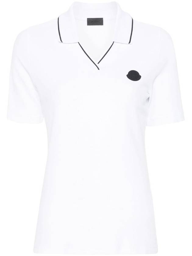 Moncler Logo Patch Polo Shirt White - MONCLER - BALAAN 2