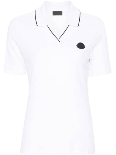 Moncler Logo Patch Polo Shirt White - MONCLER - BALAAN 2