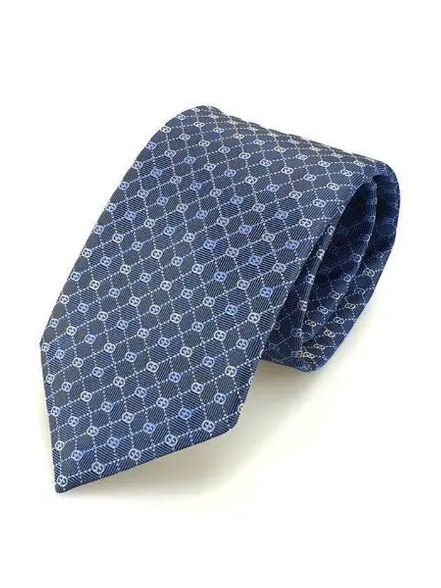 GG Dot Pattern Silk Tie Blue Silver - GUCCI - BALAAN 2