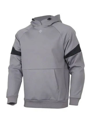 BASEBALL SN321ZHD81 GRY0 Logo Hooded Sweatshirt Gray - DESCENTE - BALAAN 1