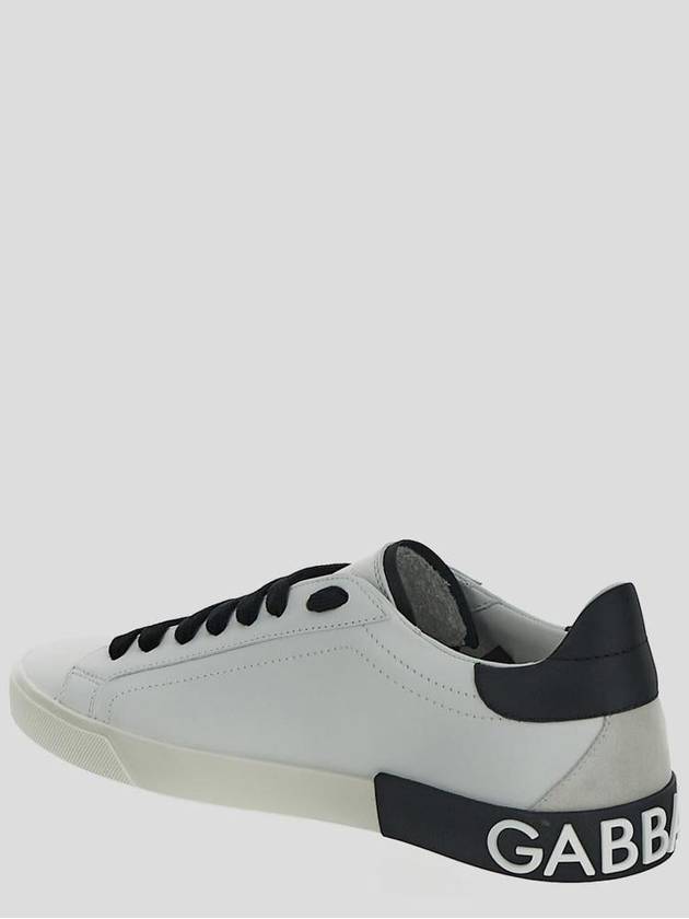 Calfskin Portofino Vintage Sneakers White Black - DOLCE&GABBANA - BALAAN 4