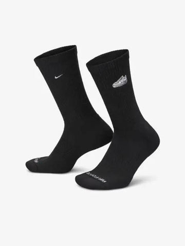 Everyday Plus Crew Socks 1 Pair Black - NIKE - BALAAN 1