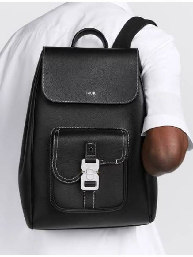 Saddle Grained Calfskin Backpack Black - DIOR - BALAAN 3