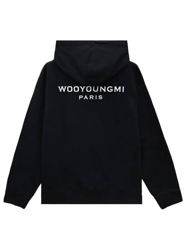 Back Embroidery Logo Cotton Hoodie Black - WOOYOUNGMI - BALAAN 2