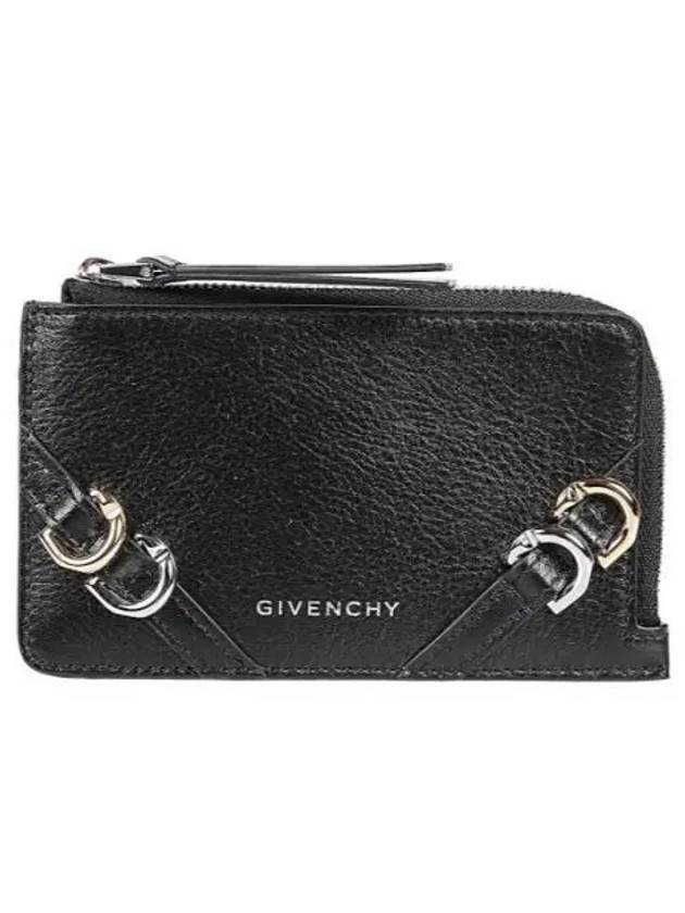 Voyou Zipper Leather Card Wallet Black - GIVENCHY - BALAAN 2