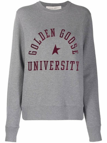 Logo Print Sweatshirt Gray - GOLDEN GOOSE - BALAAN.