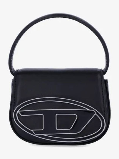 1DR Round Logo Leather Mini Shoulder Bag Black - DIESEL - BALAAN 2