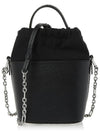 5AC Number Logo Texture Leather Bucket Bag Black - MAISON MARGIELA - BALAAN 4