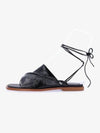 Clava Closure Leather Sandals Black - HEREU - BALAAN 2