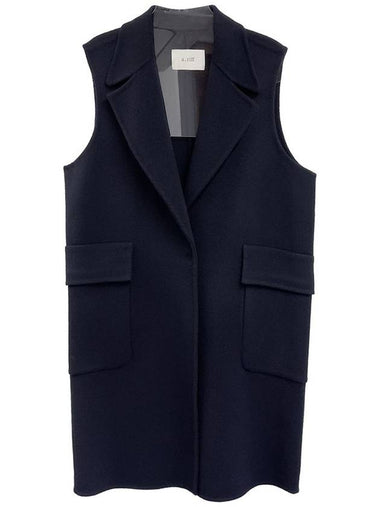 Handmade simple wool vest_NAVY - ARIFF - BALAAN 1