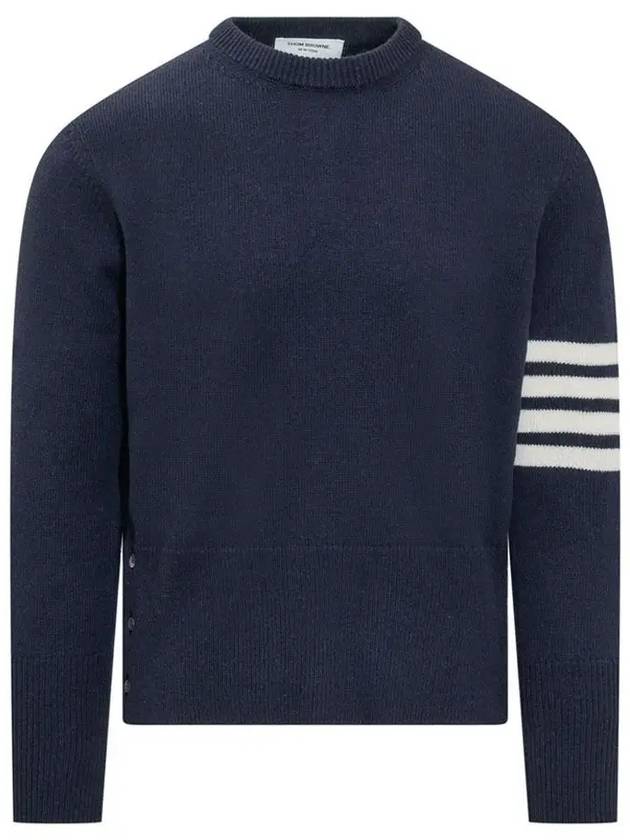 4 Bar Logo Wool Knit Top Navy - THOM BROWNE - BALAAN 2