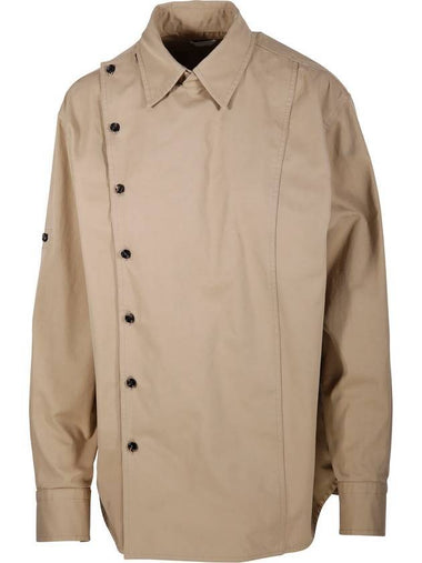 Light Cotton Twill Shirt Beige - BOTTEGA VENETA - BALAAN 1