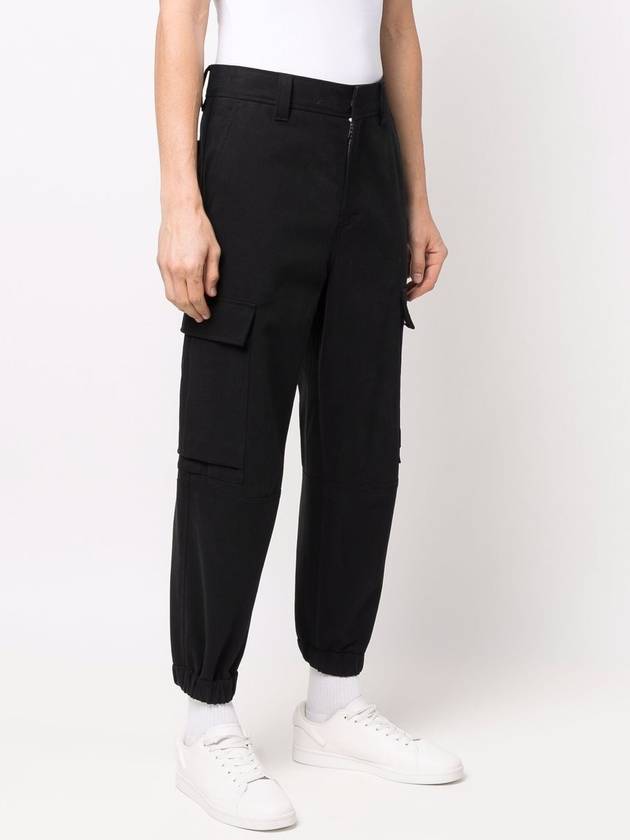 Banding Cargo Pocket Track Pants Black - AMI - BALAAN 4