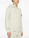 Logo Patch Cotton Fleece Hoodie Musk Green - STONE ISLAND - BALAAN 3