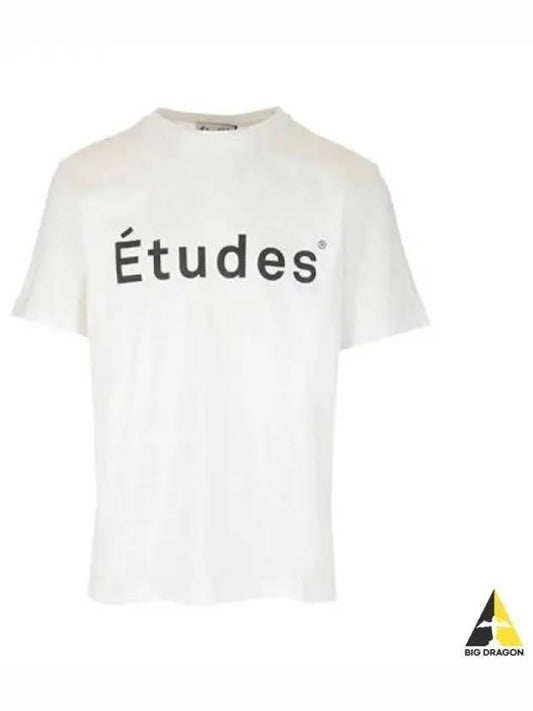 Etudes Studio Logo Short Sleeve White Black C00ME101 - ETUDES - BALAAN 1