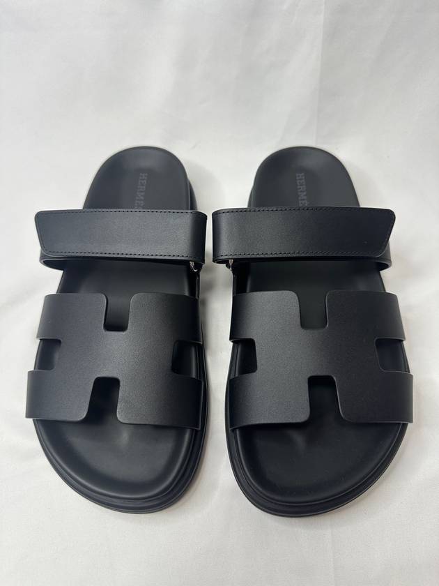 Chypre Calfskin Sandals Black - HERMES - BALAAN 3