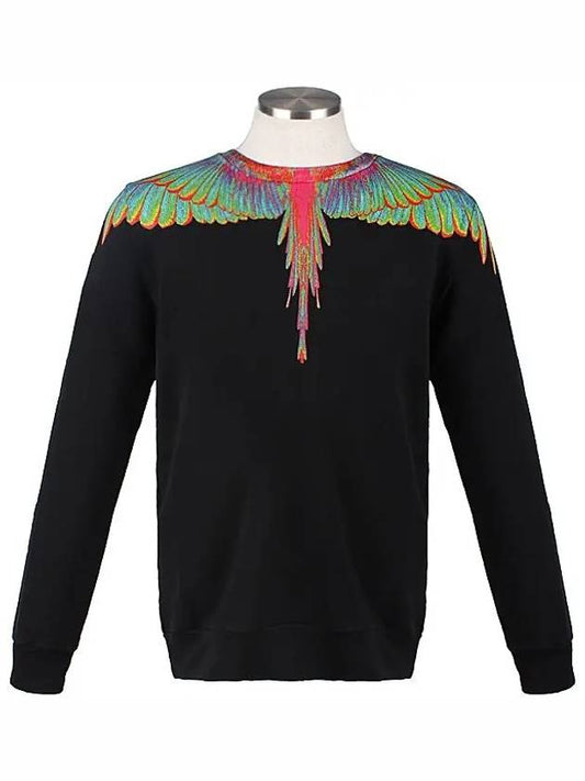 Neon Wings Cotton Sweatshirt Black - MARCELO BURLON - BALAAN 2