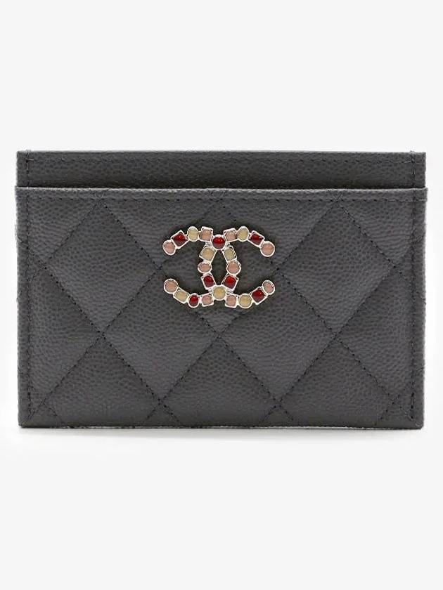 Classic CC Color Gemstone Caviar Card Wallet Black - CHANEL - BALAAN 2