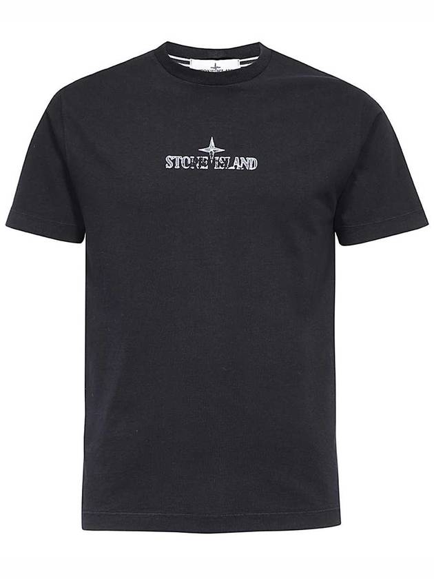 Logo Print Short Sleeve T-Shirt Black - STONE ISLAND - BALAAN 2