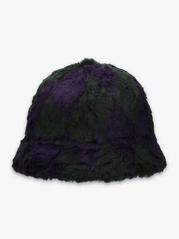 Men s Two tone Fake Fur Shearling Bucket Hat Green Purple NS060GREENPURPLE - NEEDLES - BALAAN 1