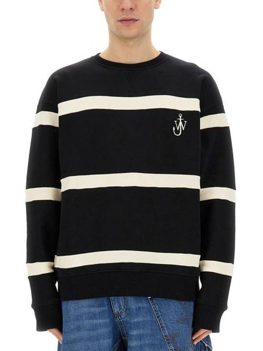 Logo Print Stripe Sweatshirt Black - JW ANDERSON - BALAAN 1