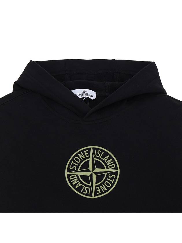 Kids Logo Hoodie Top Black - STONE ISLAND - BALAAN 4