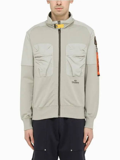 Donald Logo Patch Cotton Zip-Up Jacket Grey - PARAJUMPERS - BALAAN 2