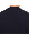 Logo Patch Crew Neck Wool Knit Top Navy - STONE ISLAND - BALAAN 8