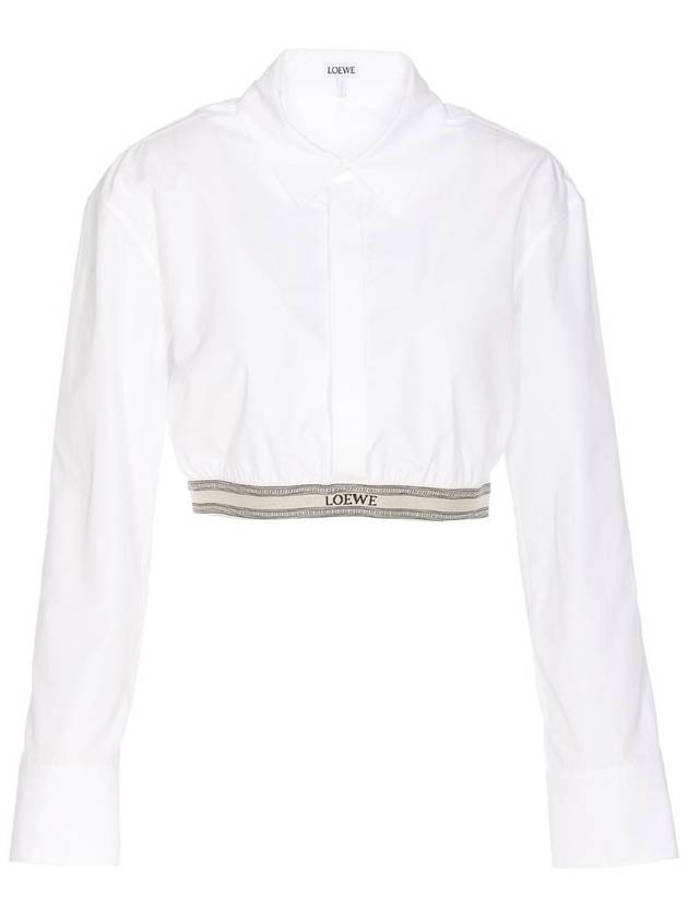 Cropped Cotton Shirt White - LOEWE - BALAAN 1