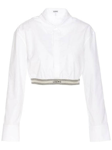 Cropped Cotton Shirt White - LOEWE - BALAAN 1