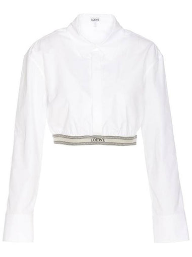 Cropped Cotton Shirt White - LOEWE - BALAAN 1