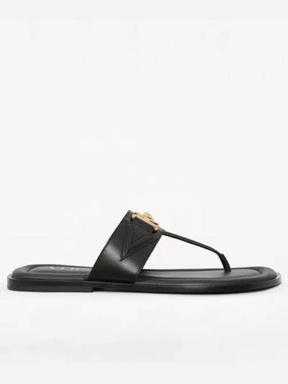 La Medusa Leather Flip Flops Black - VERSACE - BALAAN 2